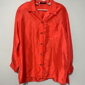100% Silk Vintage Button-Down